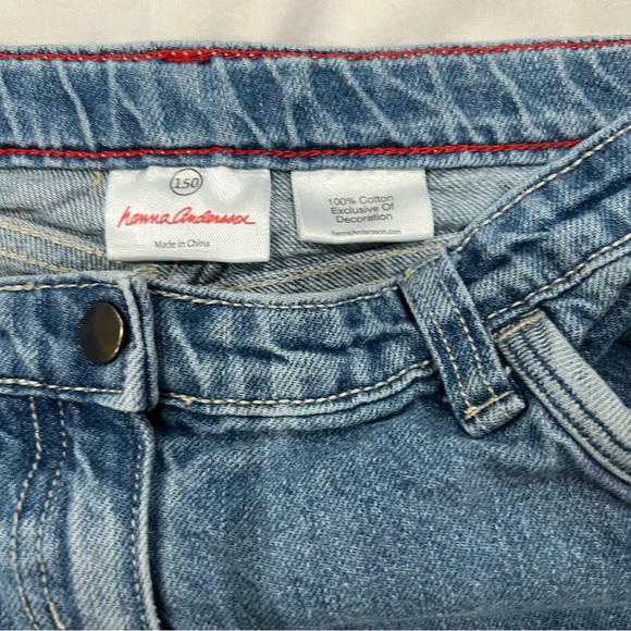 Hanna Andersson lot of jeans. Size 150 (size 12). 5 jeans. 100% cotton - Picture 10 of 14